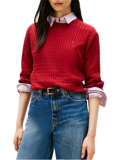 Maglioncino in cotone a trecce Tommy Hilfiger | WW0WW44993XIT